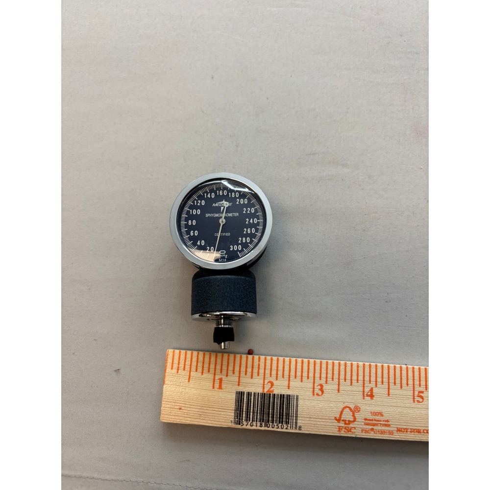 Medline Sphygmomanometer Replacement Gauge Black Dial Aneroid Manometer 300mmHg